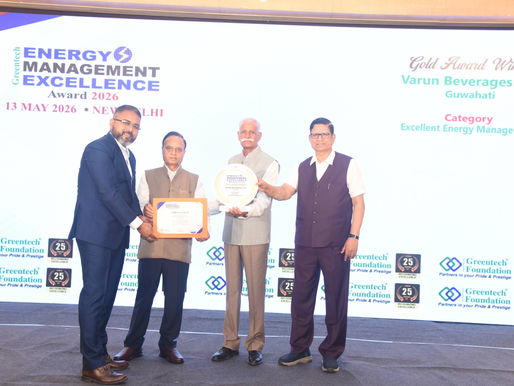 VARUN BEVERAGES LTD. Conferred the Greentech Excellence Award for: Excellent Energy Management