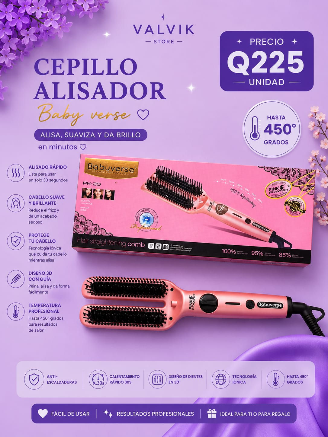 Cepillo Alisador Babyverse 450º