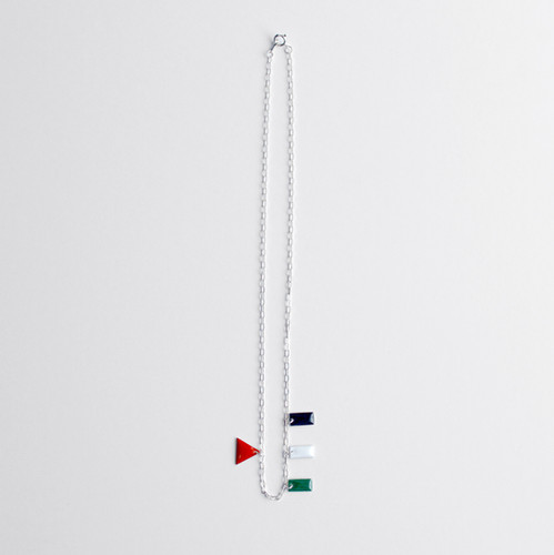 Palestinian flag necklace silver | SHIPPO ENAMELWORKS