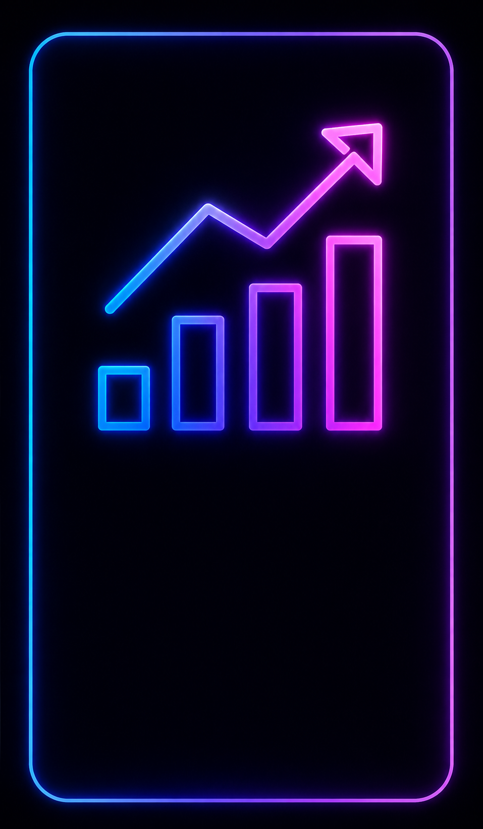 Neon data growth icon in cyberpunk frame.png