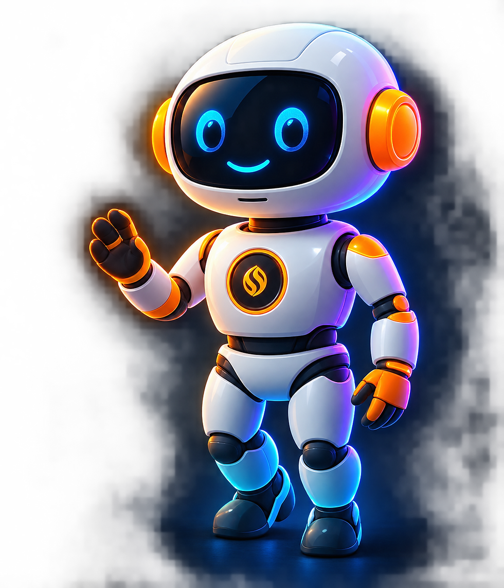 Waving Neon Robot Mascot.png