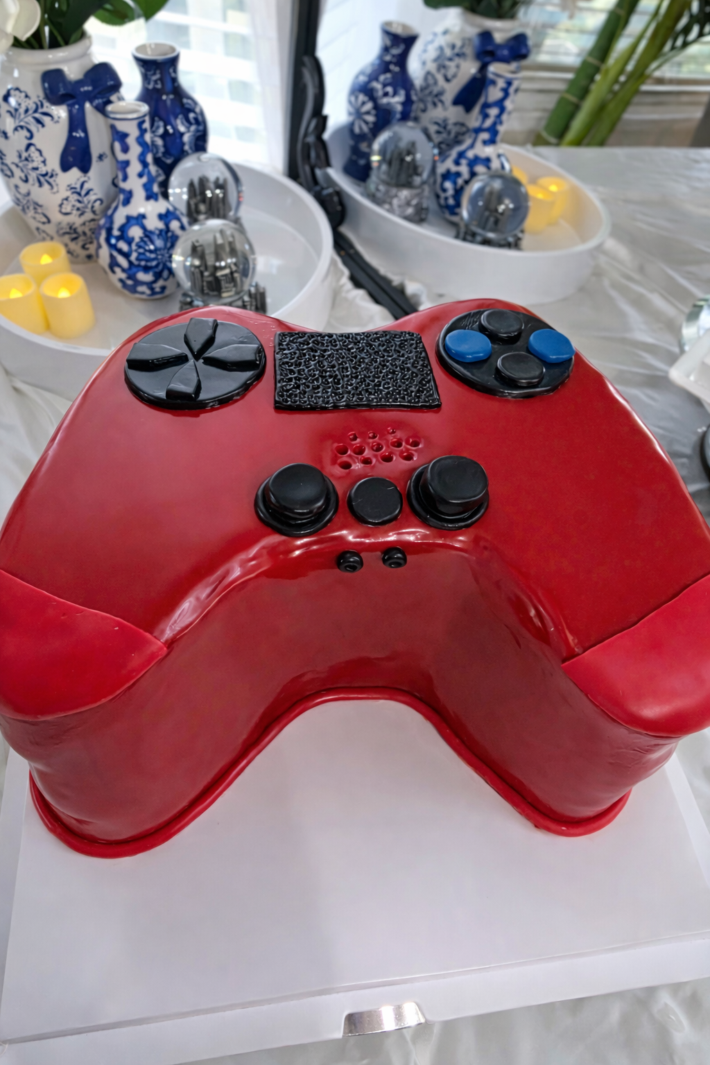 Red PS5 Game Controller Birthday Cake for Gamers