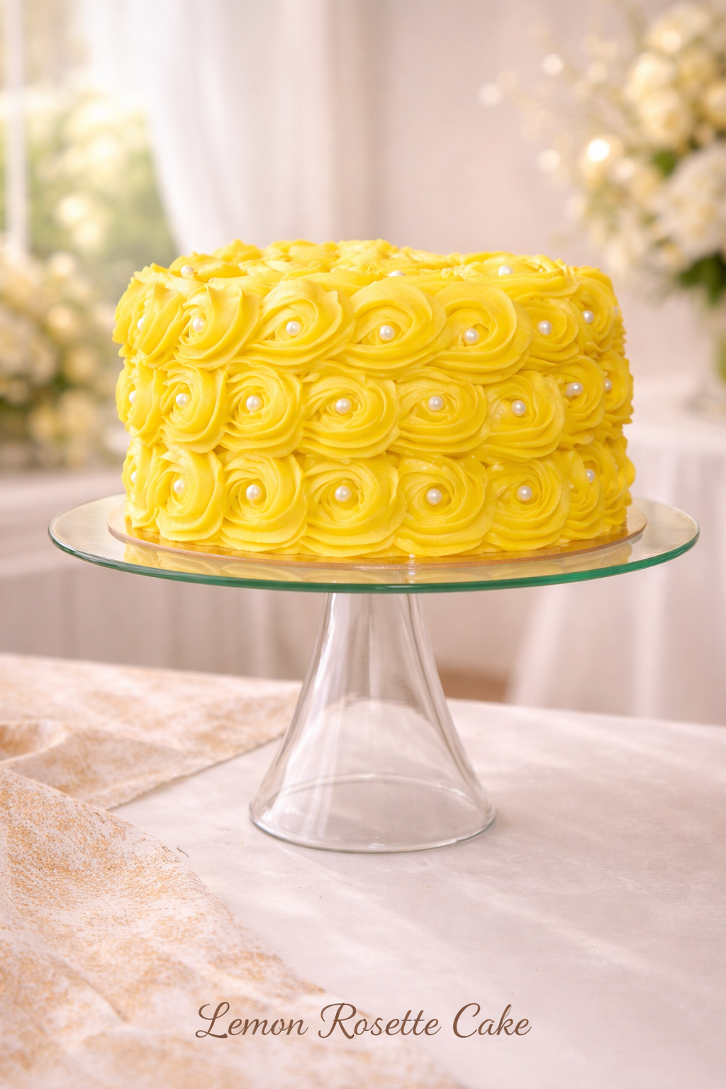 Yellow Rosette Cake