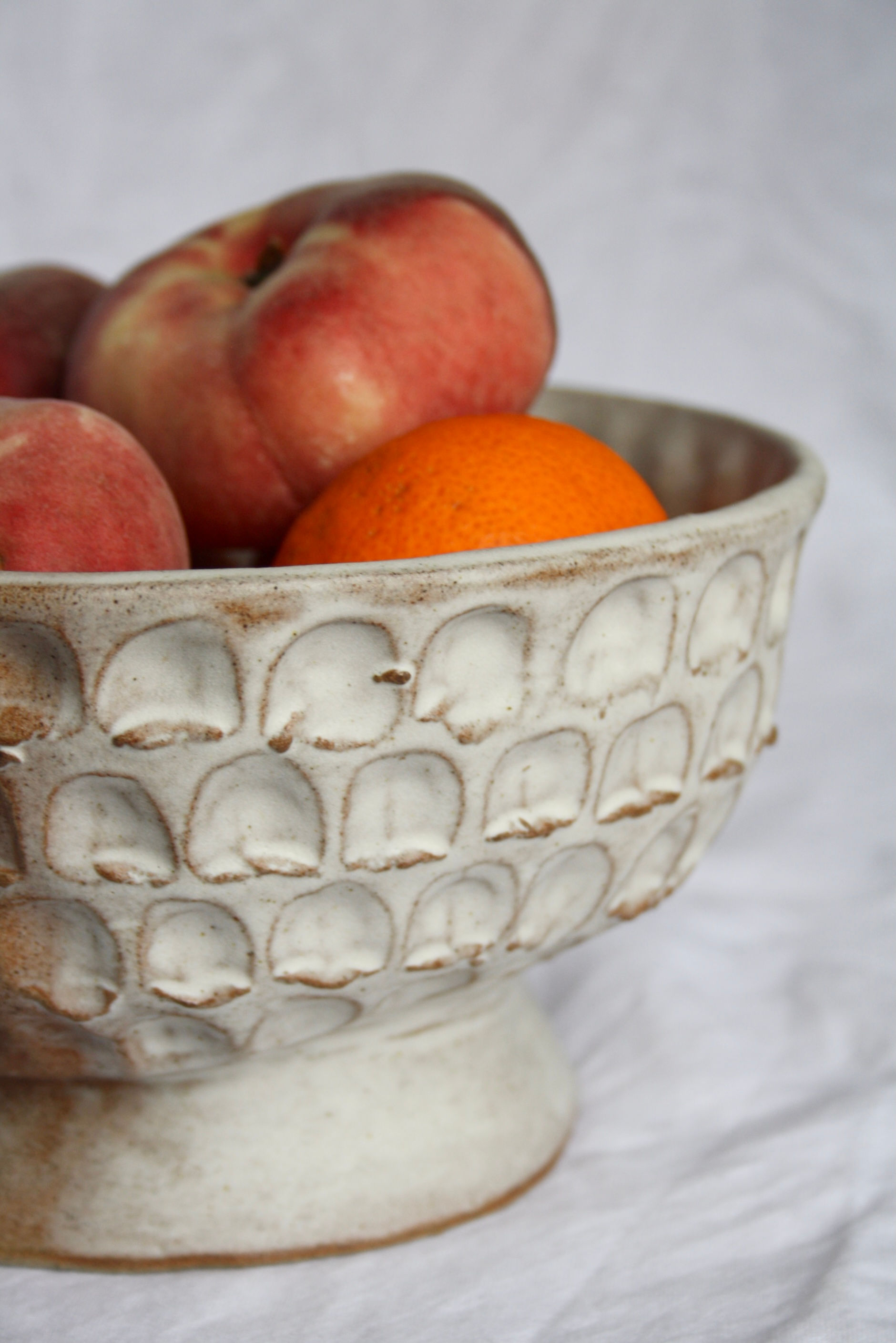 Handbuilt ceramic fruit bowl