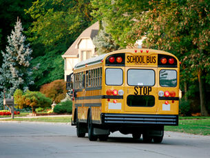 School bus in Neighborhood