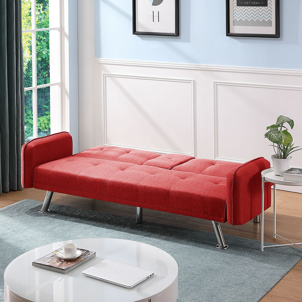 Thumbnail: SLEEPER SOFA RED COLOR FABRIC