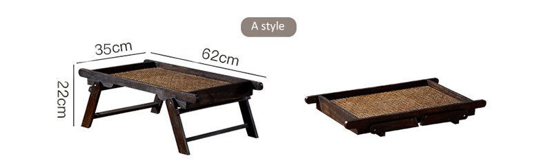 Thumbnail: Japanese Retro Solid Wood Household Tatami Folding Short Tea Table