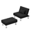 Thumbnail: Modern Fabric Single Sofa Bed with Ottoman , Convertible Folding Futon Chair, Lo