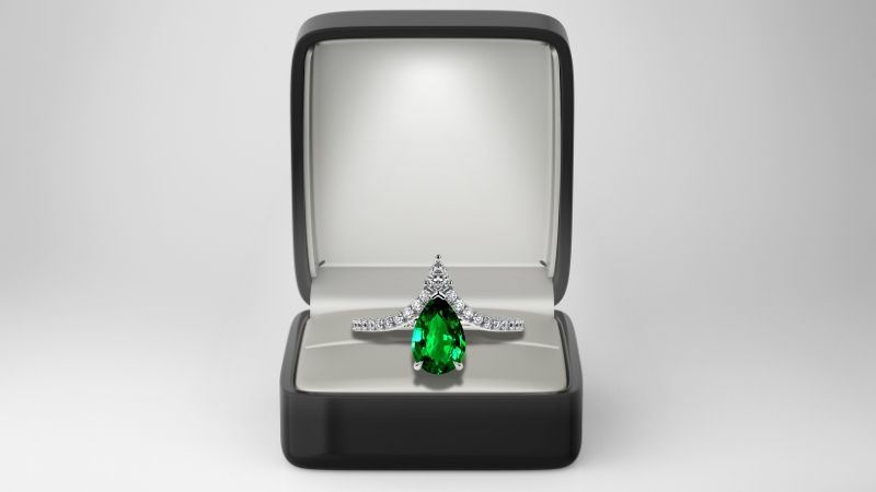 Emerald Contour Engagement Ring