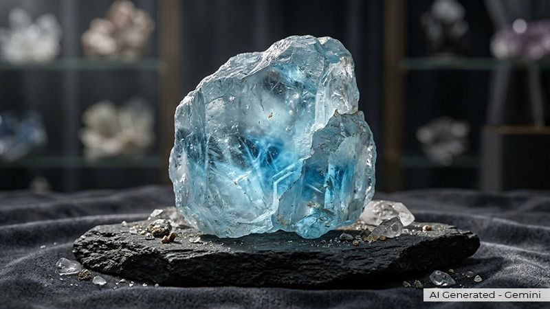 aquamarine gem in raw form