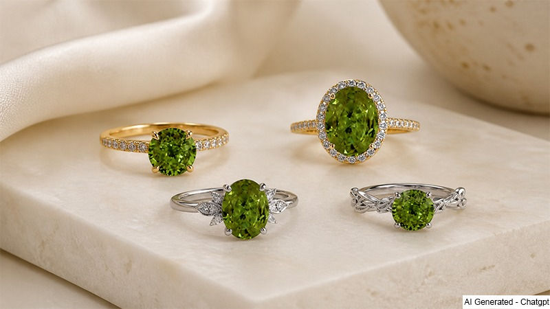 Different styles of alexandrite rings