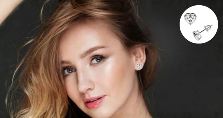 heart-shaped lab-created diamond studs