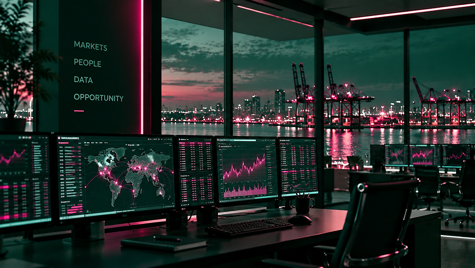 Cyberpunk Trading Room Overlooking Neon Harbour.png