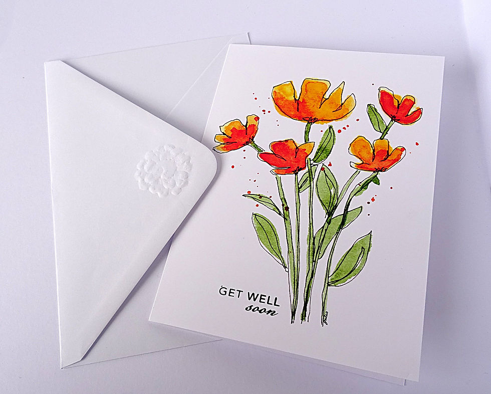 Thumbnail: Printed Get Well Soon Card - Watercolour Flowers Style 1