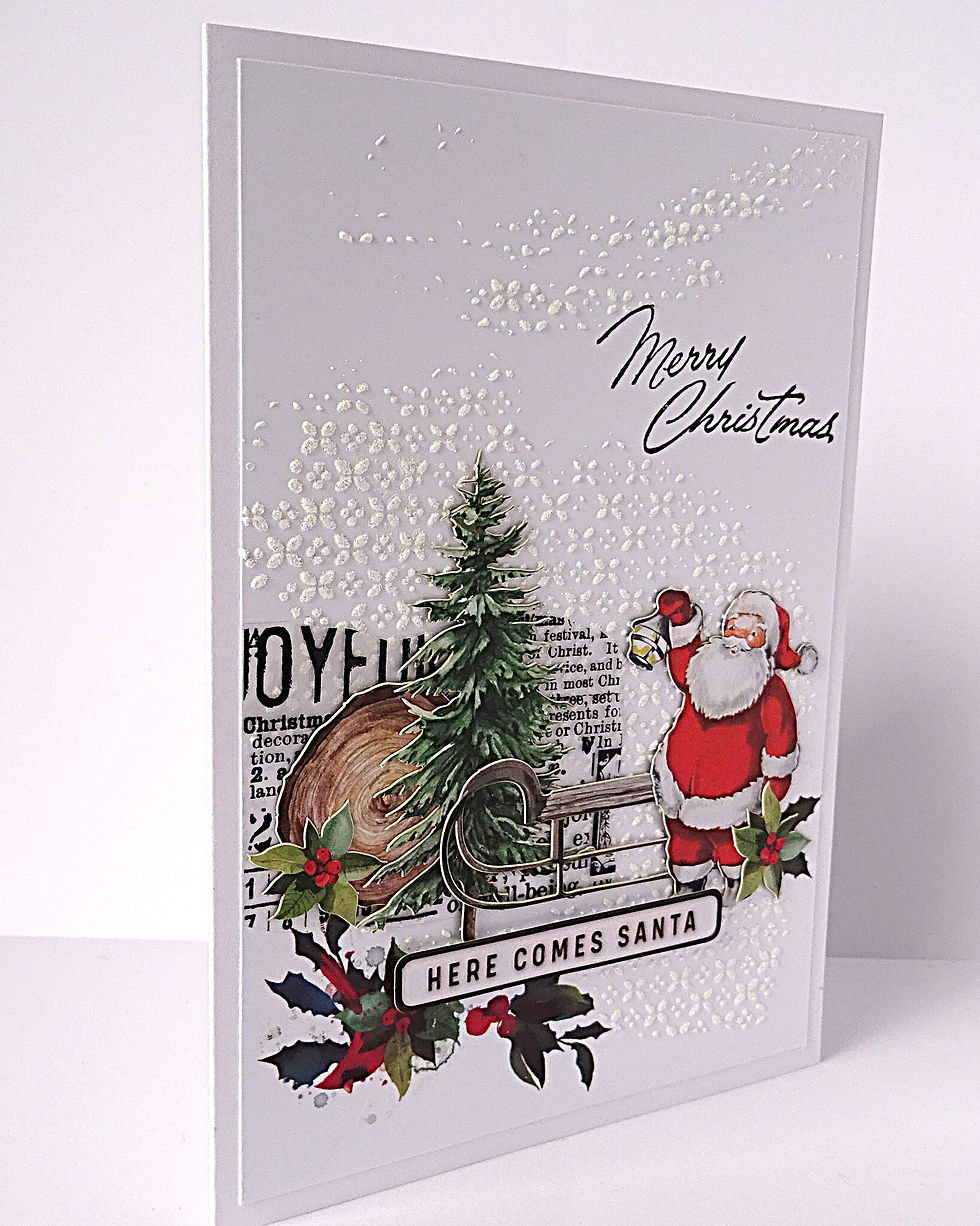 Thumbnail: Handmade Merry Christmas Card - Here Comes Santa