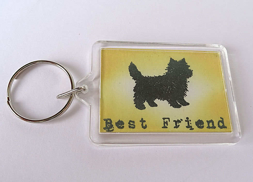 Thumbnail: Handcrafted Silhouette Cat or Dog Key Rings