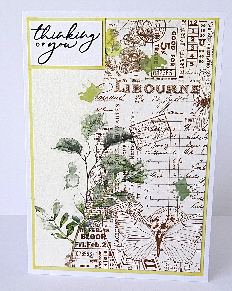 Thumbnail: Handmade Thinking of You Card - Vintage Style Wildflower