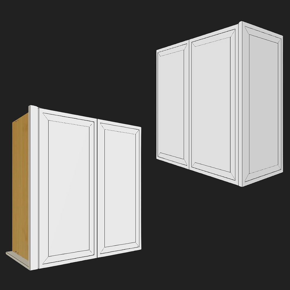Thumbnail: 28" Upper Wall Cabinet with 2" Shaker Doors