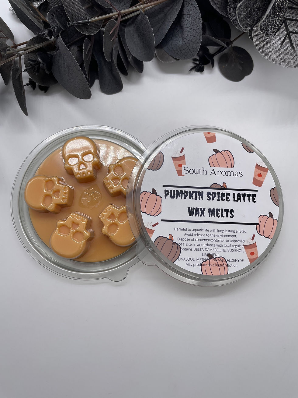 PUMPKIN SPICE LATTE Skull Shaped Wax Melt Deli Pot