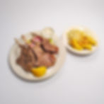 RACK OF LAMB CHOPS CHARCOALED