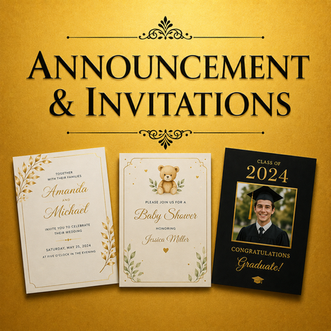 Announcements and Invitations Design