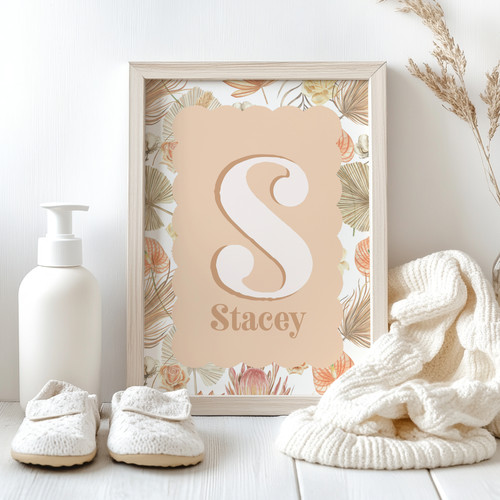 Boho Bloom Personalised Name Print Sweetpea Sprout