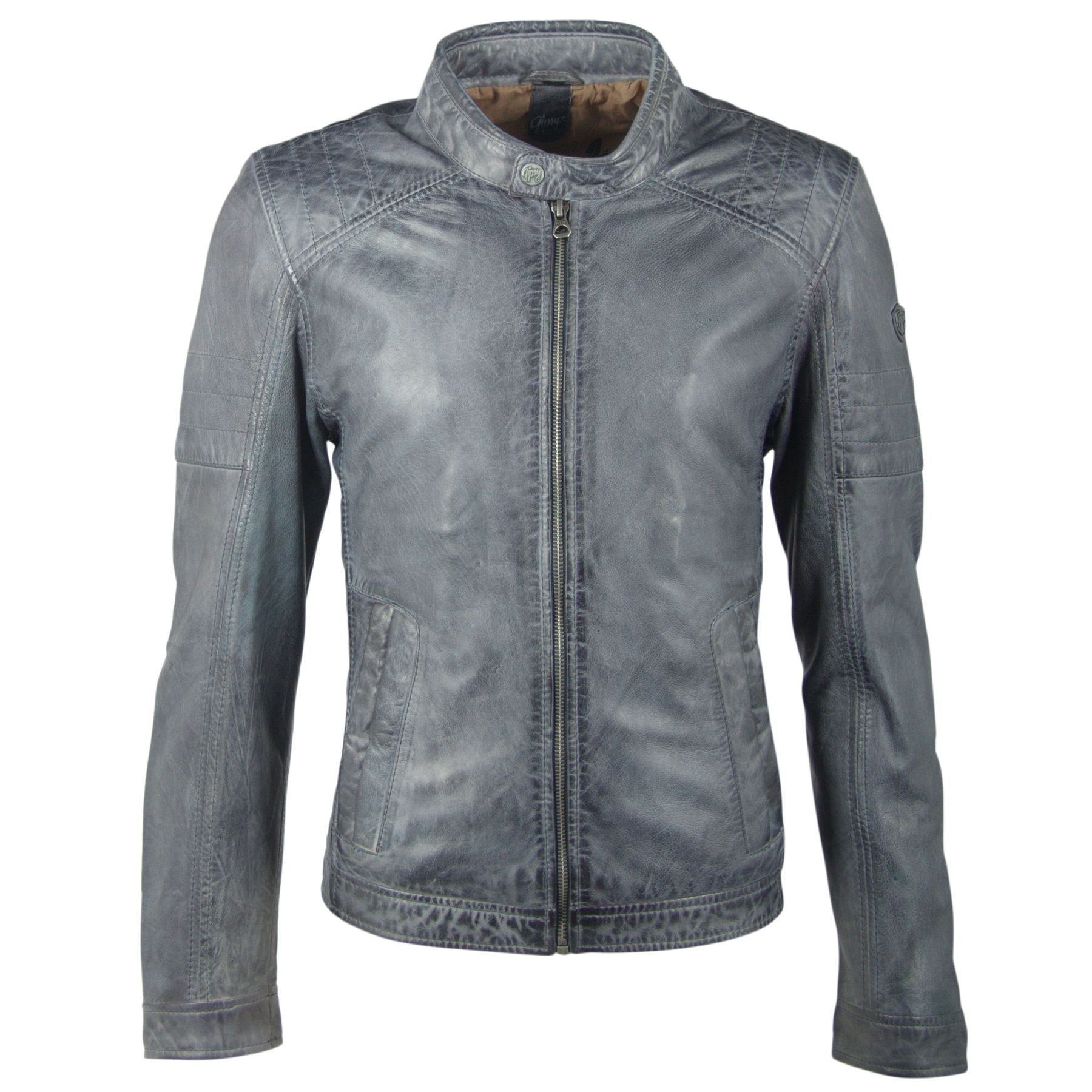 Biker jacket with subtle shoulder stitching