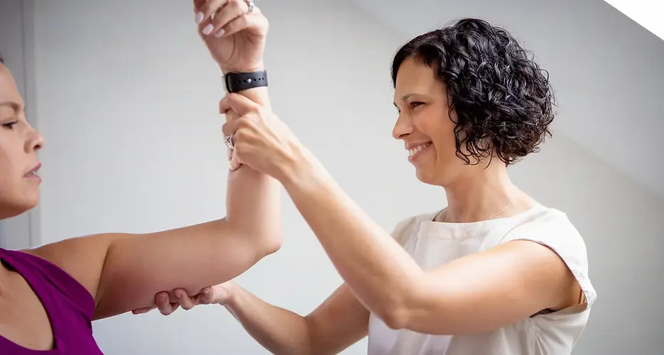 A woman doing physical therapy for her joints at Back to Health PT