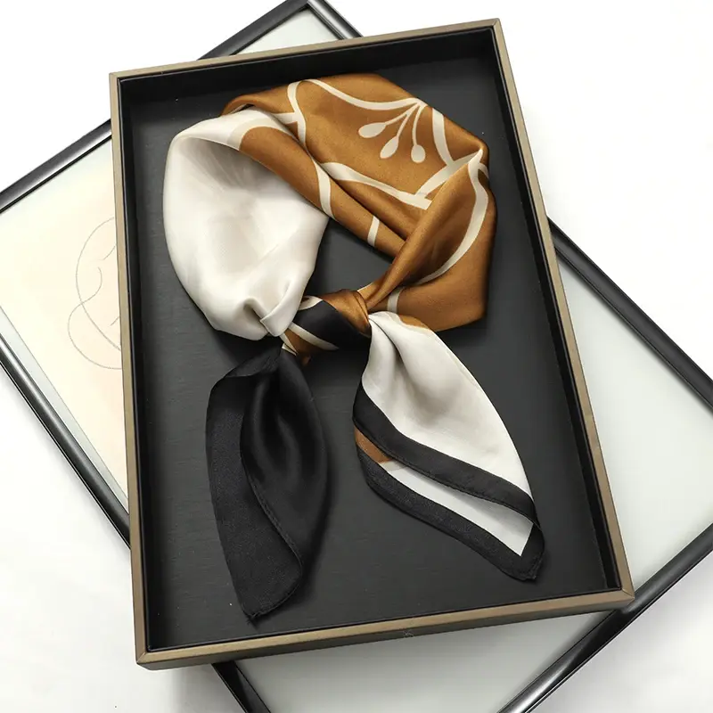 Miniatura: 60Colors Luxury Scarf Women 70*70Cm Silk Feel Square Hair Wrapping Foulard Satin