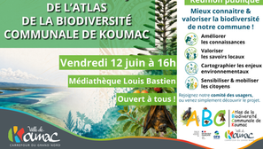 Invitation – Réunion publique de lancement de l’Atlas de la Biodiversité Communale de Koumac