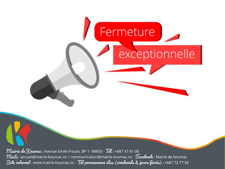 Avis de fermeture des services municipaux au public