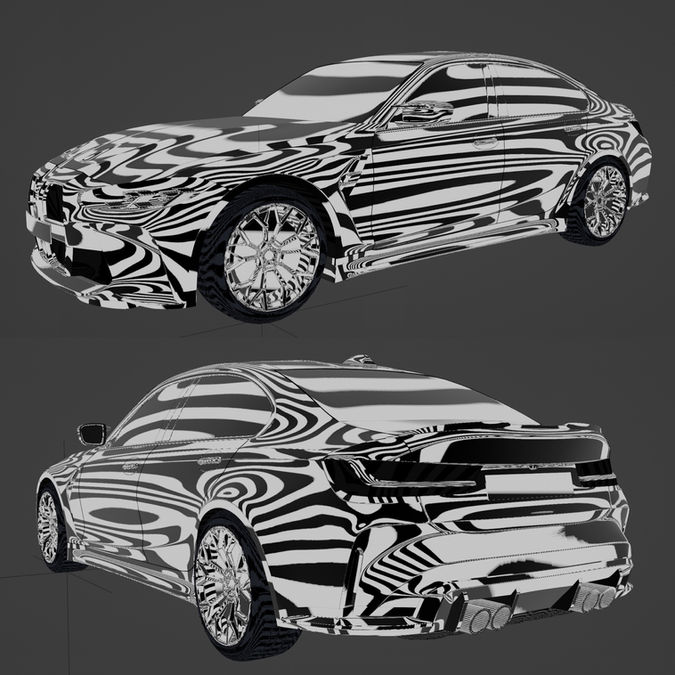 BMW M3 - made in Blender. Render in Blender. Surface design. Digital modeler.