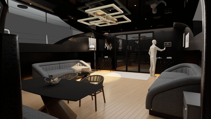 Sailing yacht - made in Blender. Rendering. Digital modeling. Surface design.