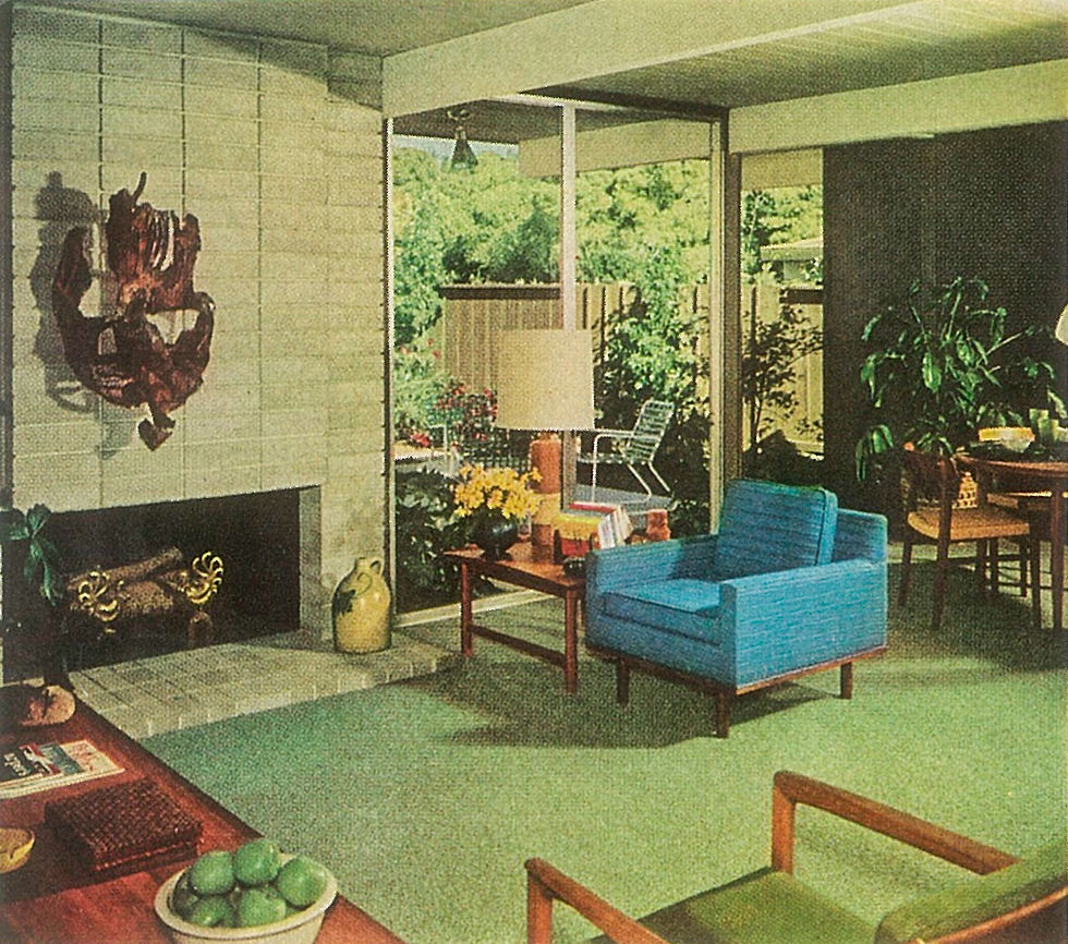 Interior view of Meador House Midland Mid Century