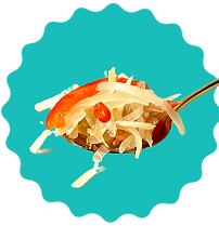 sweet, tangy pickled papaya on a apoon