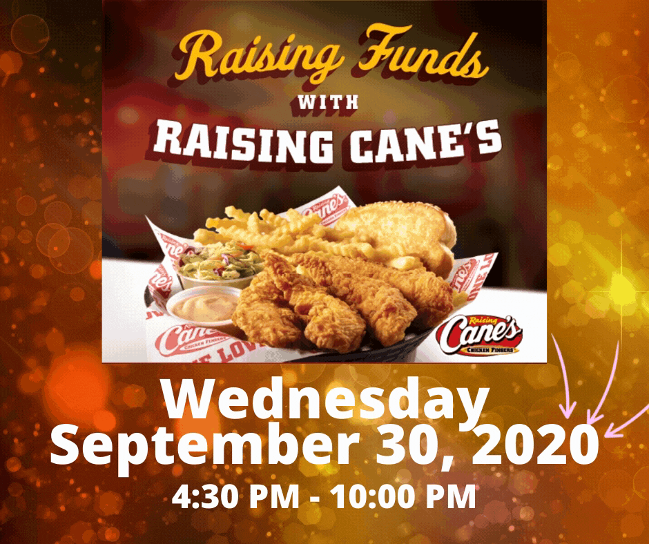 Sept 30: Spirit Night - Raising Canes