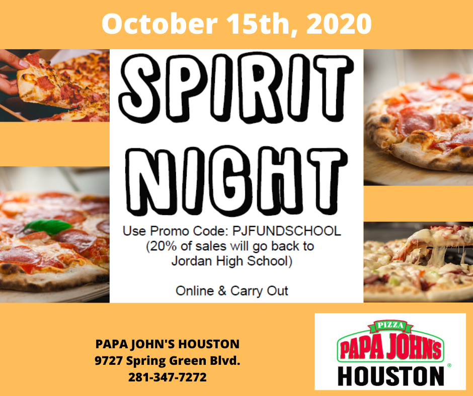 October 15: Papa John's Spirit Night