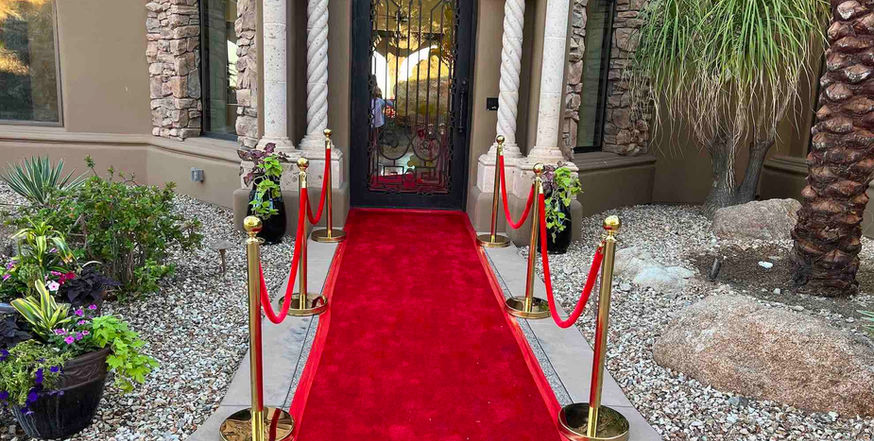 Red Carpet Entrance with stanchions and red velvet rope