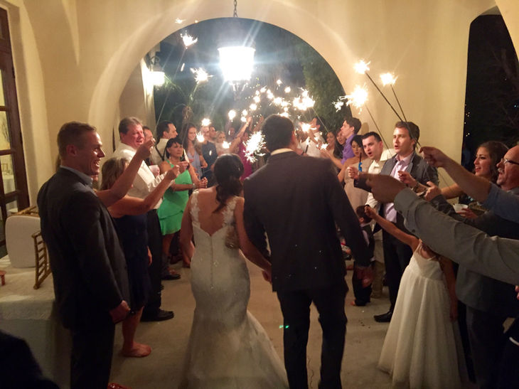 Wedding Sparkler sendoff at wedding in scottsdale