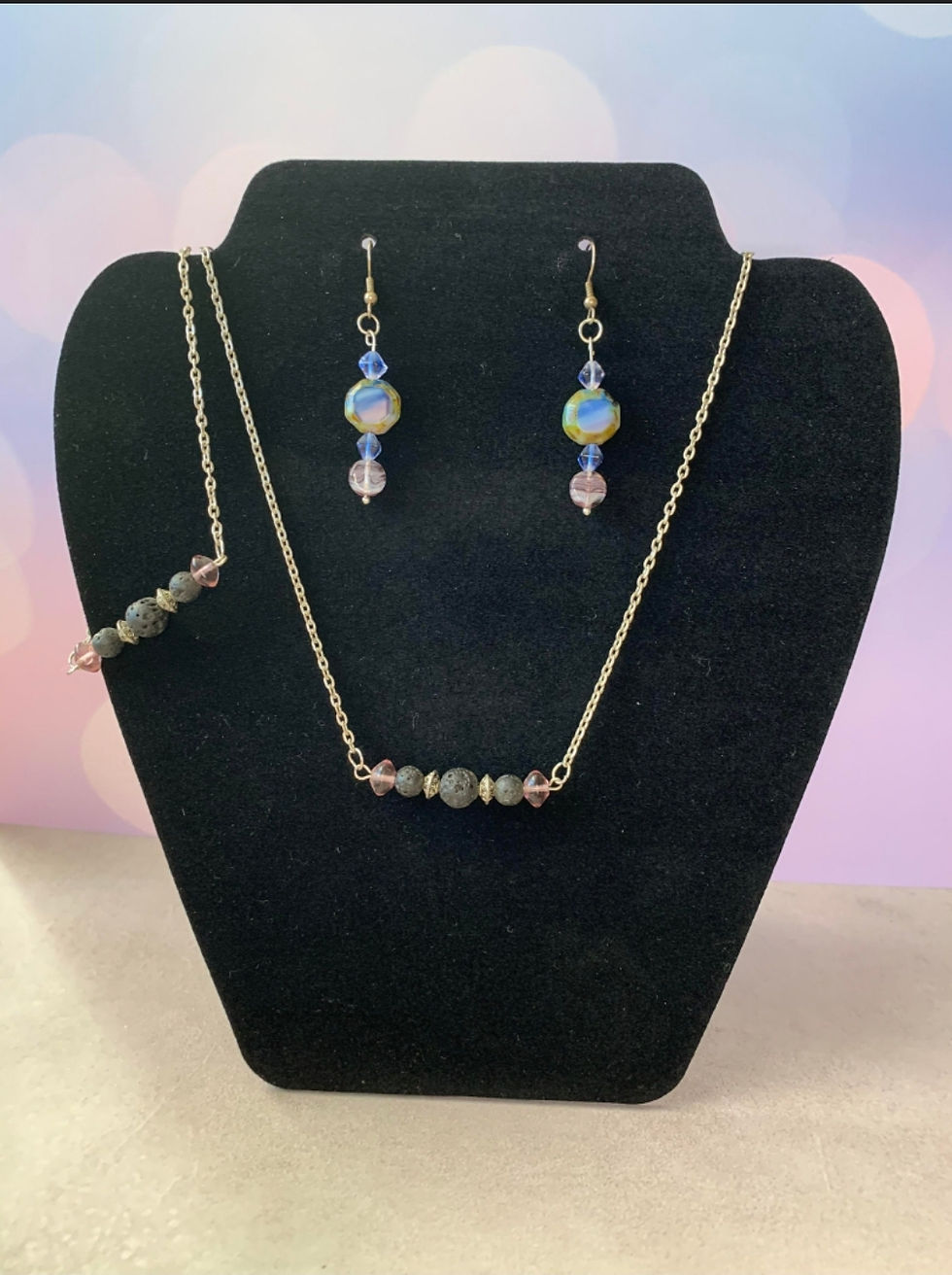 Earrings, Necklace, and Bracelet Set