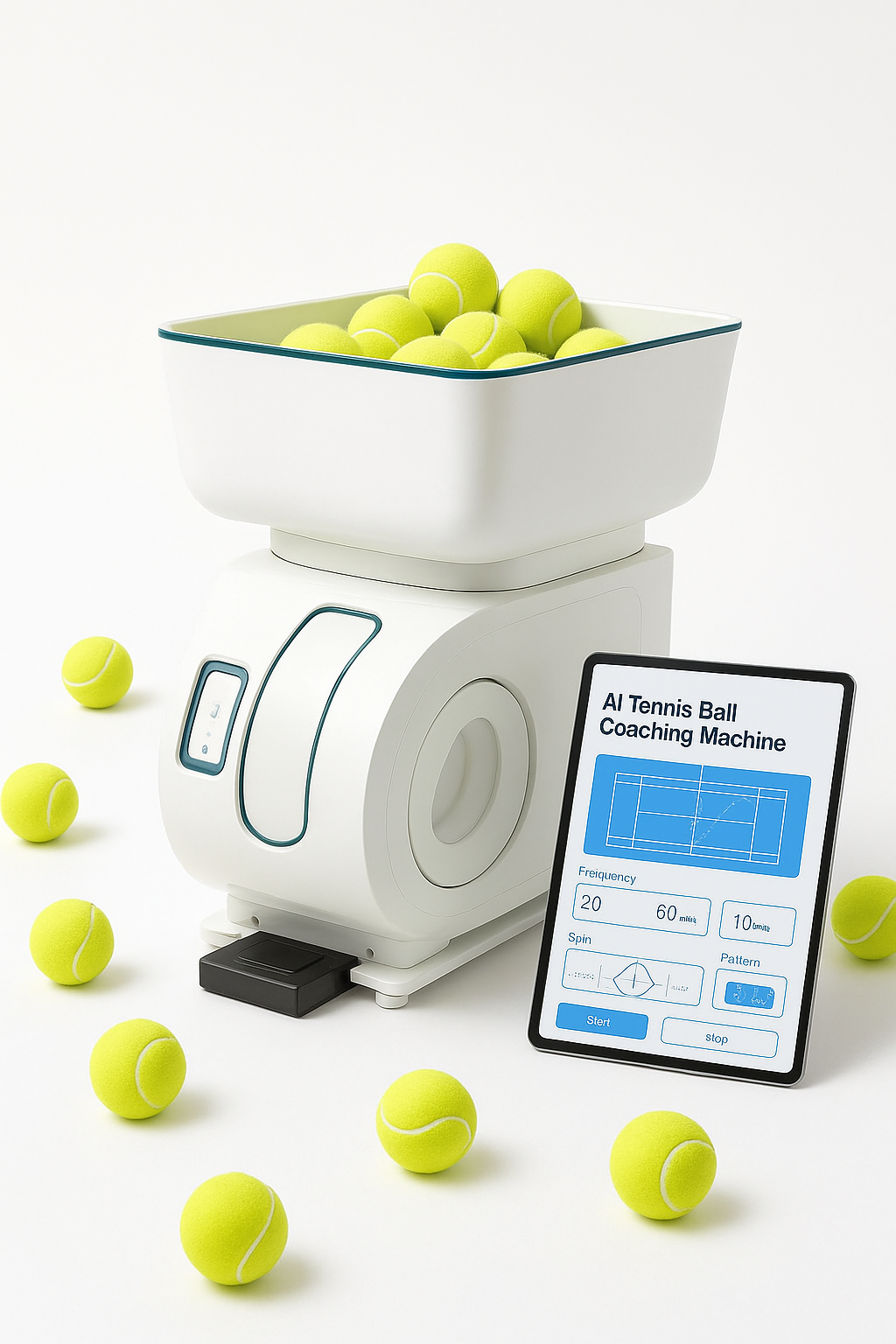 AI Tennis Ball Coaching Machine