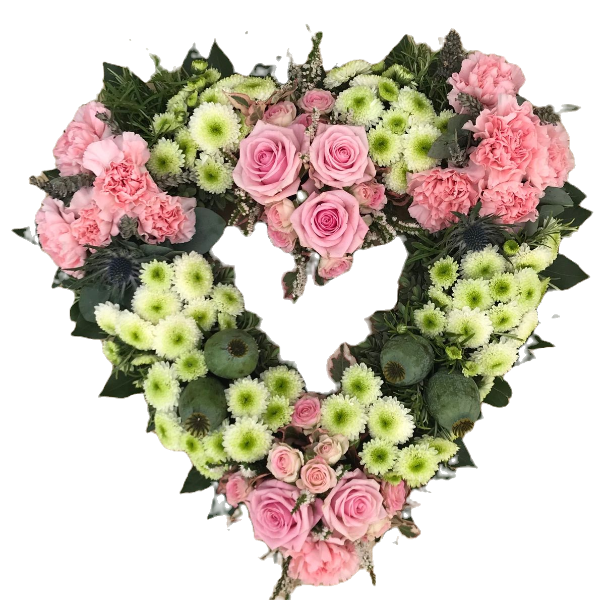Trauerherz Rosa-Gelb