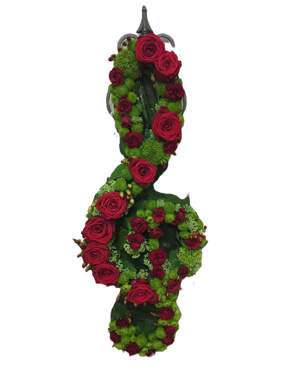 Notenschlüssel Grün mit Rosen