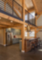 Timber frame barn home interior