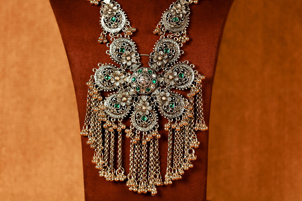 Thumbnail: Evergreen oxidized set with earrings