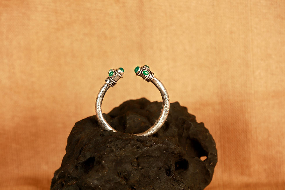 Dark Spring Green Gemstone cuff