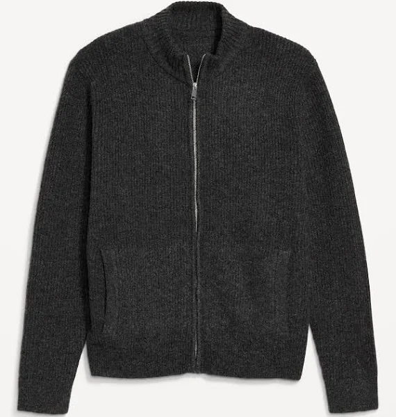 men's charcoal zip up sweater