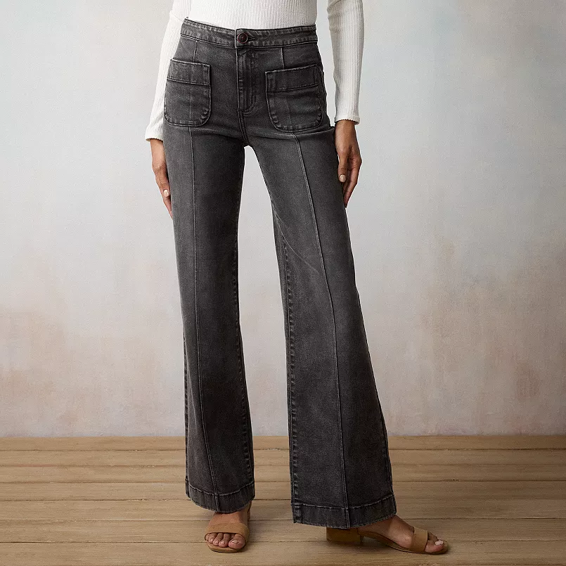 black wide leg jeans