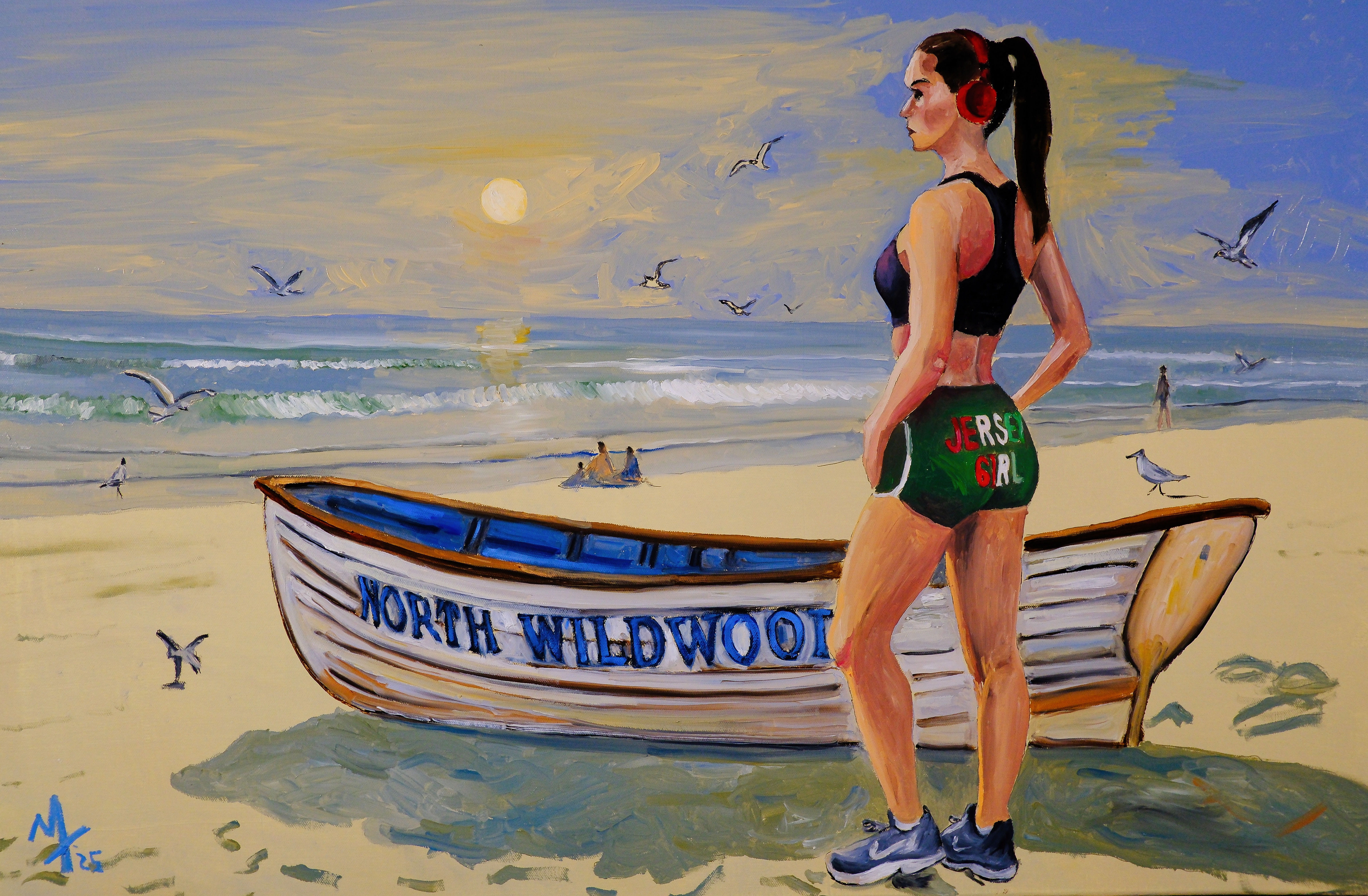 Marco Alex, "North Wildwood" 24x36" Oil on Canvas, 7/8" deep, 2025