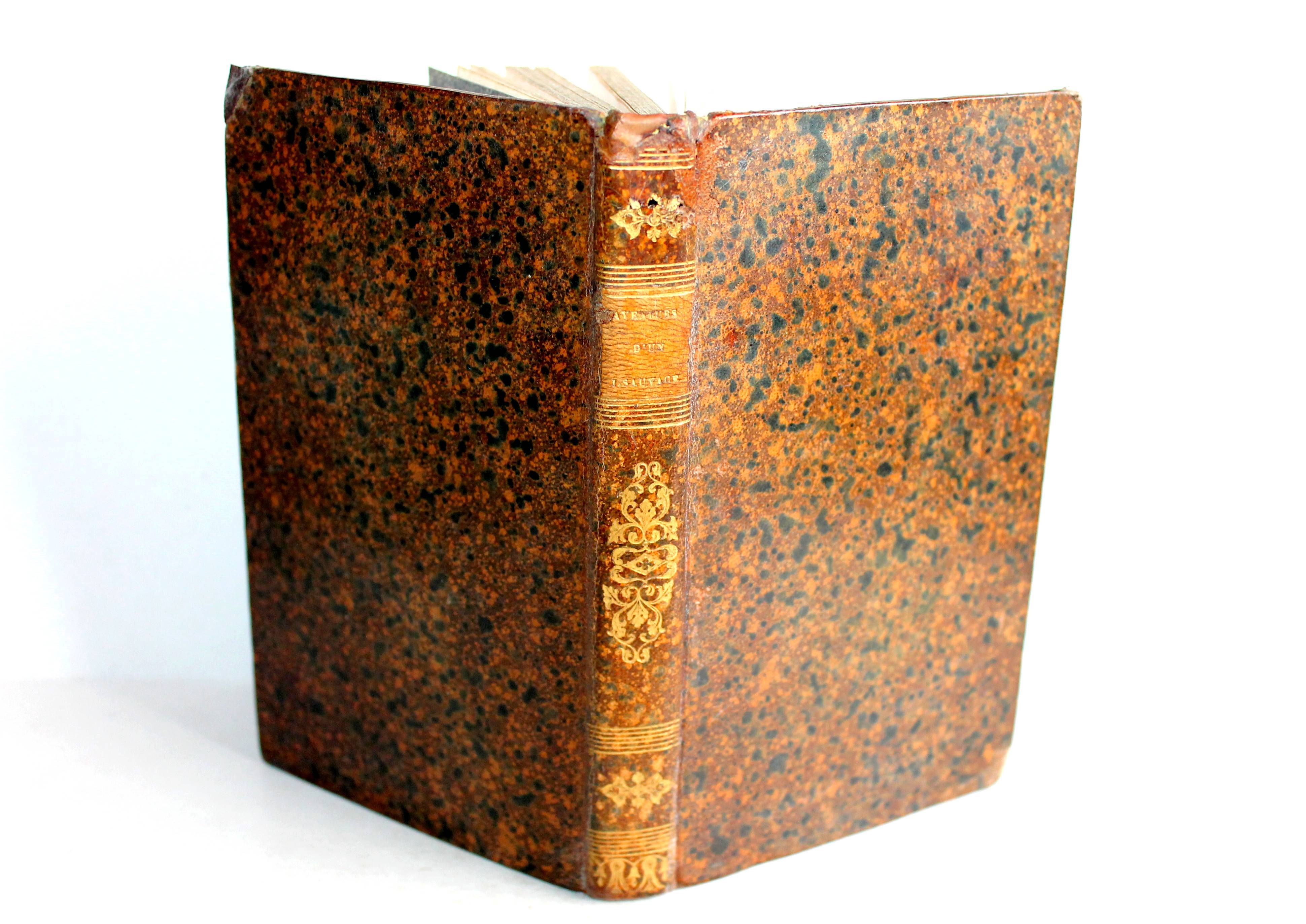 RARE! LES AVENTURES D'UN JEUNE SAUVAGE par CLAVIERE + GRAVURES 1837 LAVIGNE LIB.